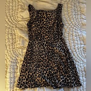 Reformation Elva Leopard Print Mini Dress Sz 8